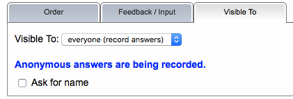 Record anonymous answers