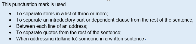 Punctuation Function Matching Game (Intermediate)